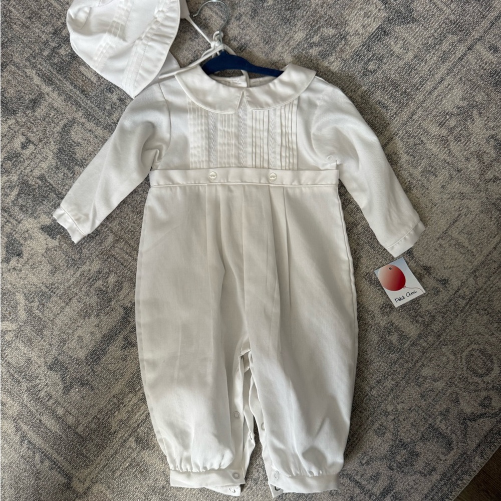 Petit Ami Christening Outfit with Hat Size 9 mos